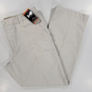 NEW Under Armour All Season Gear Golf Pants White Tan Straight NWT 38x32 Vintage